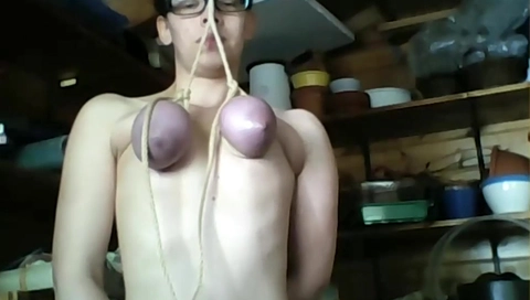 SandraB Breast hang , an den Titten hangen
