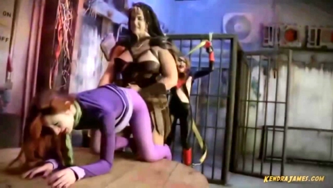 Superheroine Batgirl And Daphne Are Captured By Crazed Amaz