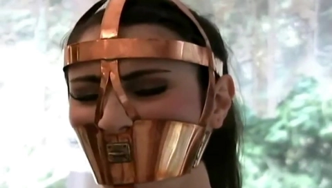 Scold's Bridle locked on and made to Cum with Vibrator