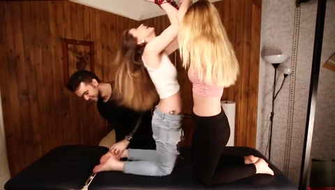 RussianFetish - Anait and Marpha return - crazy upper body tickling + feet
