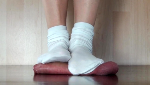 Alina white sock cock trampling with huge cumshots
