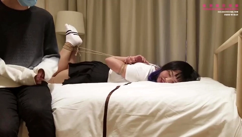 Chinese students 18+ First Bondage Lesson