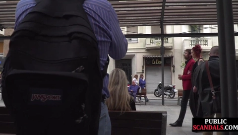 Public BDSM slut humiliated and spanked by audience