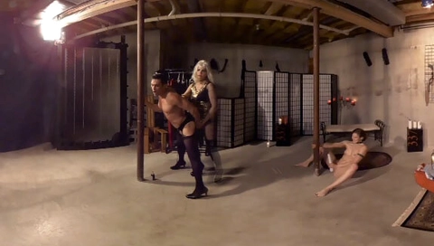 Pegging In Goddess Stara's Bdsm Dungeon - Femdom Threesome