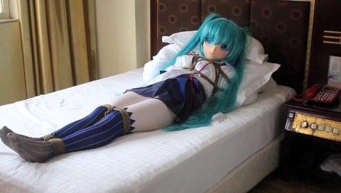 asain miku kigurumi bondage cosplay