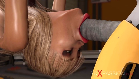 Lesbian sex in Area 51. A horny blonde gets fucked by a female android
