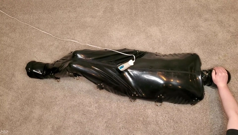 Sexy Humiliation Slut Is Made To Cum In A Total Sensory Deprivation Latexsack With Breath Play