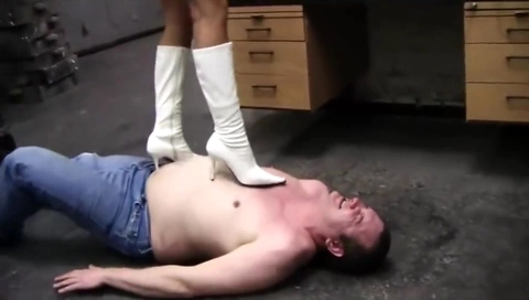 Cruel trampling and whipping by nice mistress