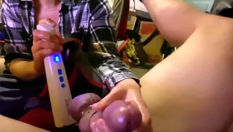 Tied Femdom Cock Teasing With Wand Prostate Play