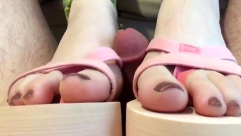 Footjob Milking Her Loser slave