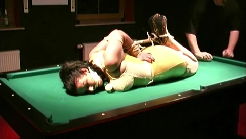 jj plush bound on the pool table