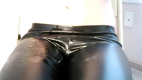 Bound girl with ball gag gets messy