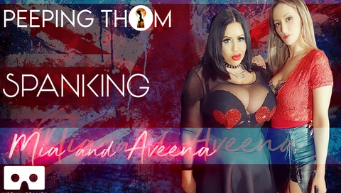 Mia and Aveena - Double Spanking; FemDom 3D Porn VR