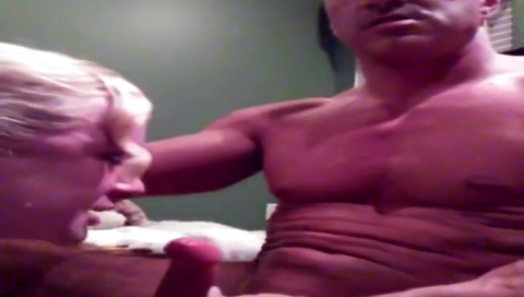 Hot Blonde with Wheelchair Bound Musclehead
