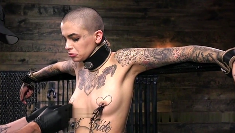 Alt Hairy Slave Clamped And Caned