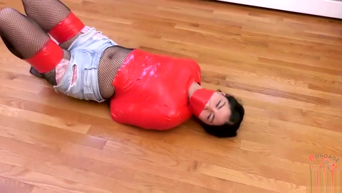 fishnets tape bondage