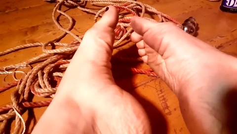 Aftermath: dirty soles and rope marks