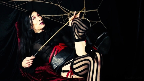Headmistress Lillith - Distracted & Caned (Solo - Leg / Boot Fetish)